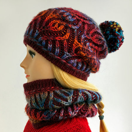 Вязаный комплект шапка + снуд от Sasha's knits