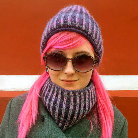 Вязаный комплект шапка + снуд от Sasha's knits